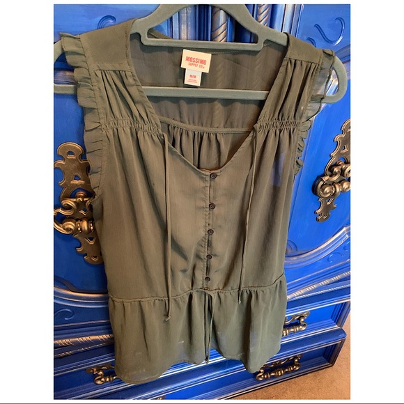 Mossimo Supply Co. Tops - 💜 Mossimo Olive Green Sheer Tank Top Size M